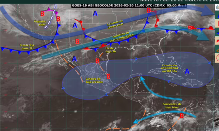 AMBIENTE CALUROSO SOBRE LA MAYOR PARTE DEL PAÍS; Y AMBIENTE FRÍO CON VIENTO FUERTE SOBRE EL NOROESTE DE MÉXICO