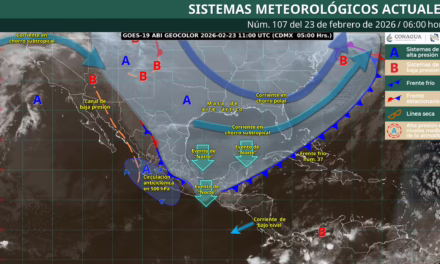 LLUVIAS INTENSAS EN CHIAPAS Y MUY FUERTES EN VERACRUZ, OAXACA Y TABASCO; AMBIENTE FRÍO A MUY FRÍO