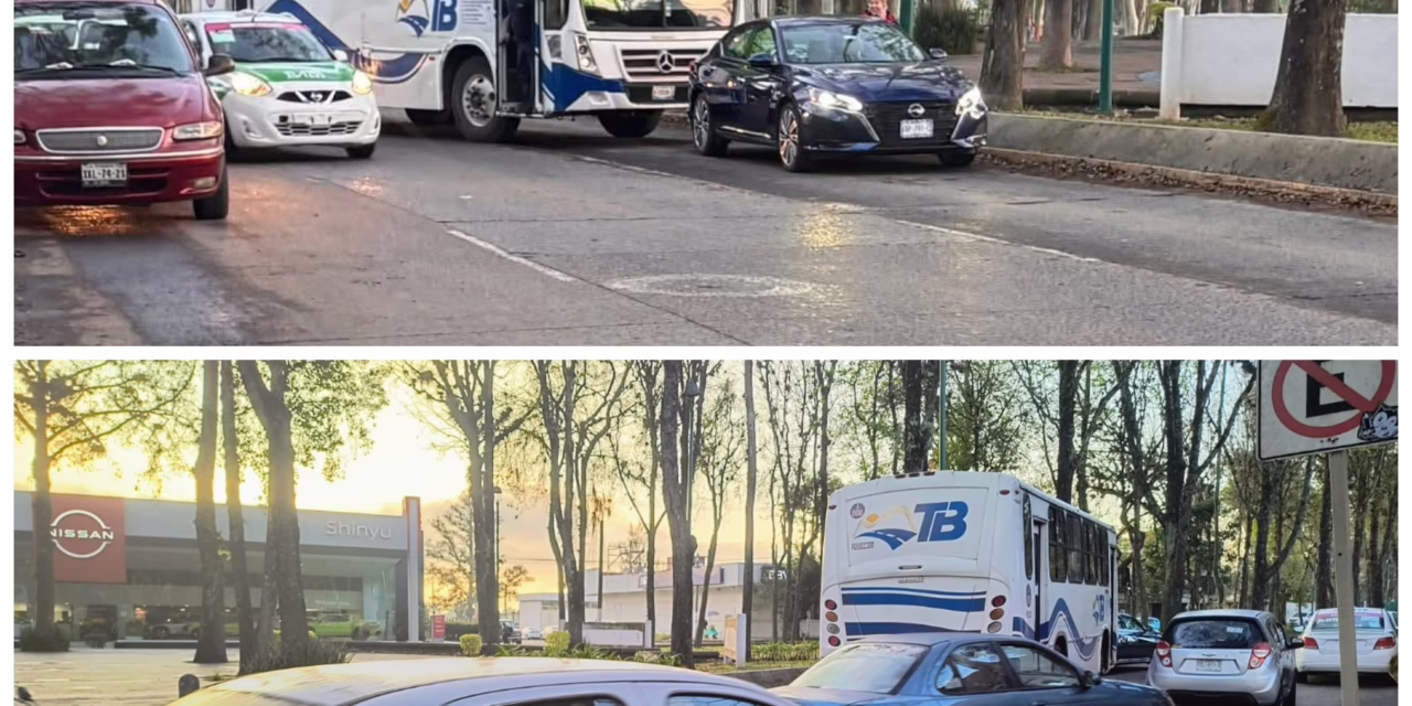 Accidente de tránsito en la avenida Xalapa genera caos vehicular frente al ISSSTE