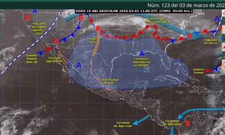 SE PREVÉN LLUVIAS PUNTUALES FUERTES EN JALISCO Y CHIAPAS