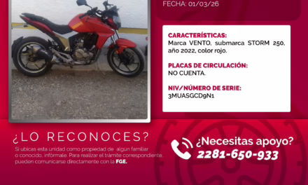 Policía Municipal de Xalapa recupera motocicleta robada; ofrecen apoyo gratuito al propietario