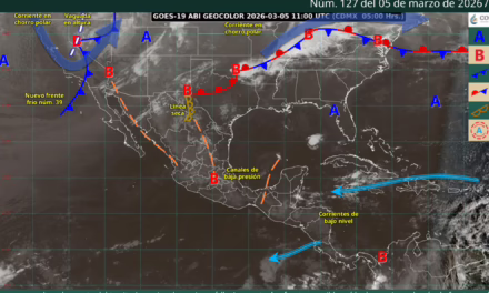 LLUVIAS PUNTUALES MUY FUERTES EN CHIAPAS, POSIBLE FORMACIÓN DE TORBELLINOS EN EL NORESTE DEL PAÍS