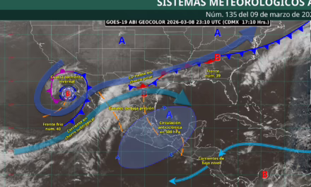 La Cuarta Tormenta Invernal de la temporada y el frente frío núm. 40 se desplazarán sobre el noroeste y norte de México.