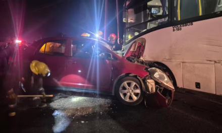 Choque entre particular y autobús moviliza a cuerpos de emergencia en la Tuzamapan-Jalcomulco