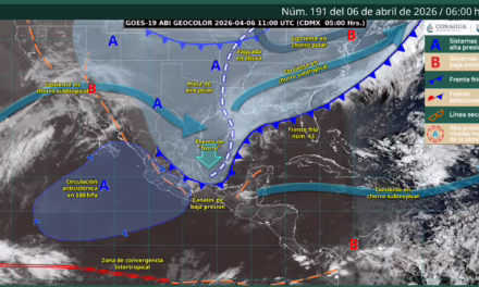 EL FRENTE FRÍO NÚM. 43 GENERA LLUVIAS PUNTUALES INTENSAS EN VERACRUZ, OAXACA, TABASCO Y CHIAPAS