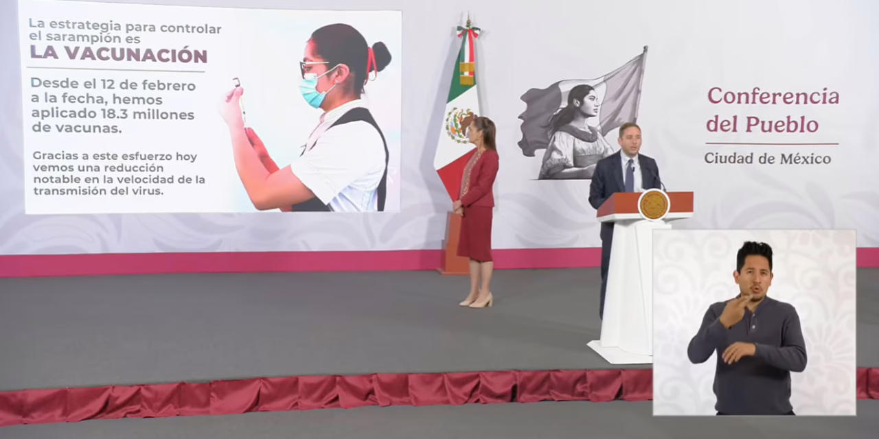 México reduce 66% los casos de sarampión tras aplicar más de 18 millones de vacunas