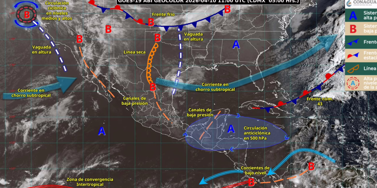 Se pronostican lluvias fuertes para regiones de 10 estados del país