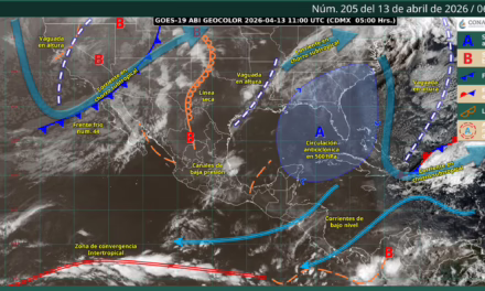 Lluvias aisladas en Sonora y Chihuahua; dichas lluvias se podrían acompañar con descargas eléctricas y caída de granizo.