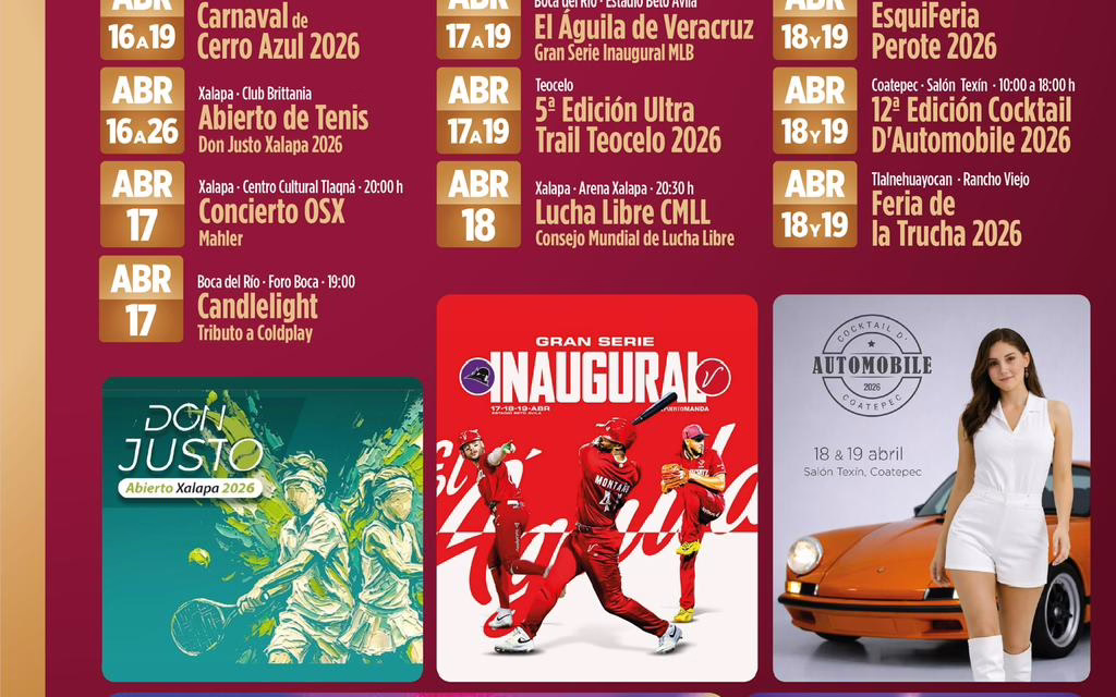 Invita SECTUR a recorrer Veracruz con agenda del 13 al 19 de abril