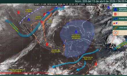 Ingreso de humedad del océano Pacífico, golfo de México y mar Caribe, generarán lluvias con descargas eléctricas en estados del occidente, centro, sur y sureste