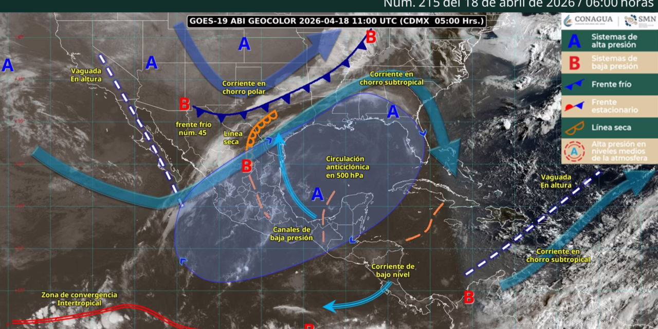 PROBABILIDAD DE LLUVIAS PUNTUALES FUERTES A MUY FUERTES EN EL NORESTE DEL PAÍS, CON FORMACIÓN DE TORBELLINOS O TORNADOS EN ZONAS DE COAHUILA, NUEVO LEÓN Y TAMAULIPAS