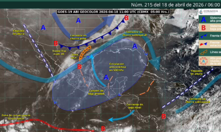 PROBABILIDAD DE LLUVIAS PUNTUALES FUERTES A MUY FUERTES EN EL NORESTE DEL PAÍS, CON FORMACIÓN DE TORBELLINOS O TORNADOS EN ZONAS DE COAHUILA, NUEVO LEÓN Y TAMAULIPAS