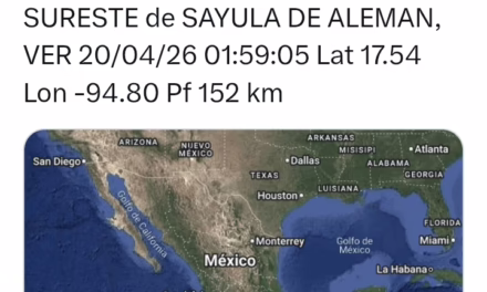 Se registra SISMO en Veracruz, hoy 20 de abril