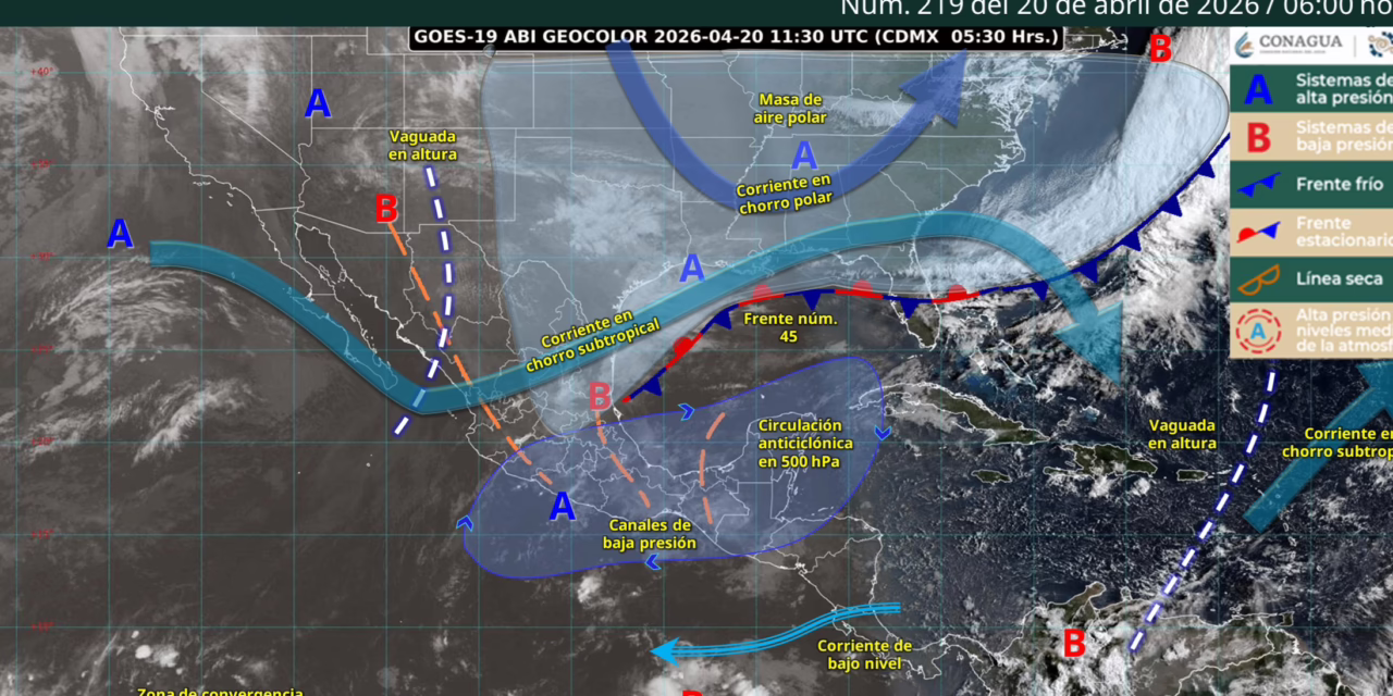 LLUVIAS PUNTUALES MUY FUERTES EN MICHOACÁN, GUANAJUATO Y ESTADO DE MÉXICO Y RACHAS FUERTES DE VIENTO EN EL ISTMO Y GOLFO DE TEHUANTEPEC
