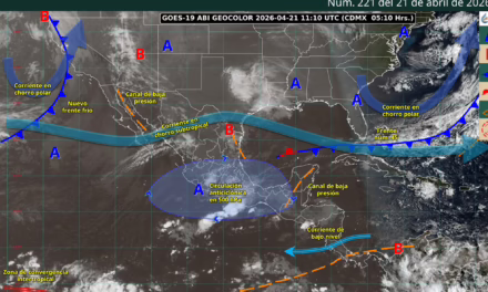 SE PRONOSTICAN LLUVIAS PUNTUALES FUERTES EN ZONAS DEL OCCIDENTE, CENTRO, SUR Y SURESTE DEL PAÍS