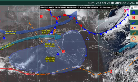 ONDA DE CALOR SOBRE GRAN PARTE DE MÉXICO, ASÍ COMO EL FRENTE FRÍO núm. 47 SOBRE EL NORTE DEL PAÍS
