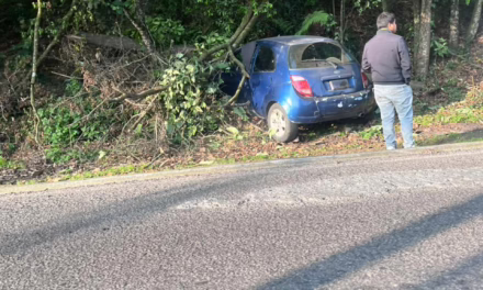Aparatoso accidente en el bulevar Xalapa-Coatepec: Vehículo impacta contra poste