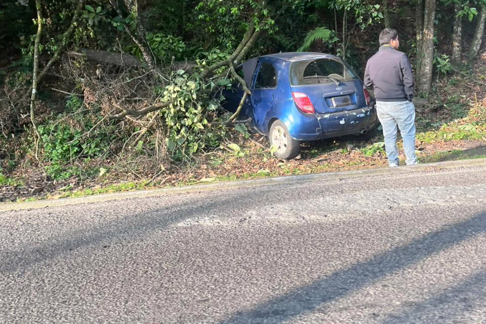 Aparatoso accidente en el bulevar Xalapa-Coatepec: Vehículo impacta contra poste