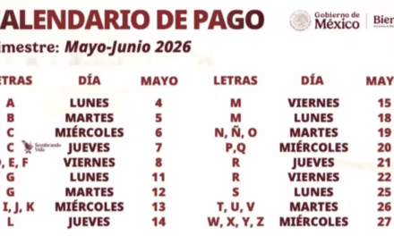 Calendario OFICIAL de pagos de la Pensión Bienestar 2026 del bimestre mayo-junio
