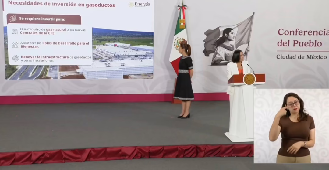 Inversión de más de 100 mil mdp con CFE para ampliar infraestructura de gas natural y abastecer a 13 plantas nuevas.