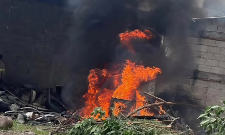 Controlan incendio en la colonia Rafael Lucio tras quema de basura fuera de control