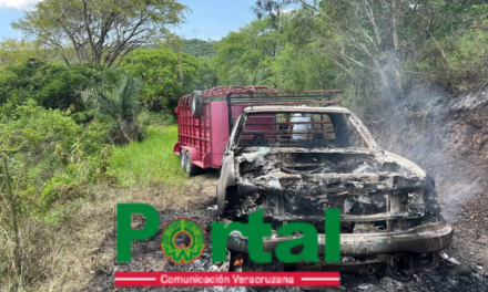 Se incendia camioneta cerca de Palma Sola