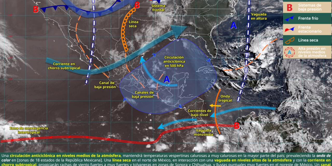 SE PRONOSTICAN LLUVIAS PUNTUALES MUY FUERTES EN ZONAS DE NUEVO LEÓN, TAMAULIPAS Y SAN LUIS POTOSÍ.