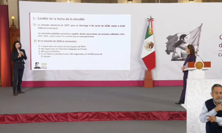 La presidenta Claudia Sheinbaum anunció que enviará una reforma constitucional para mover la elección judicial a 2028.