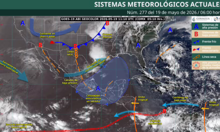 SE PRONOSTICAN LLUVIAS MUY FUERTES EN ZONAS DEL NORESTE, CENTRO, ORIENTE Y SURESTE DEL PAÍS