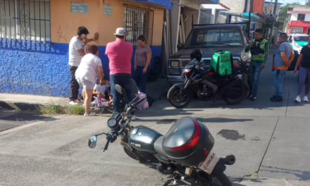 Accidente vial en la colonia Unión deja a una menor de edad lesionada