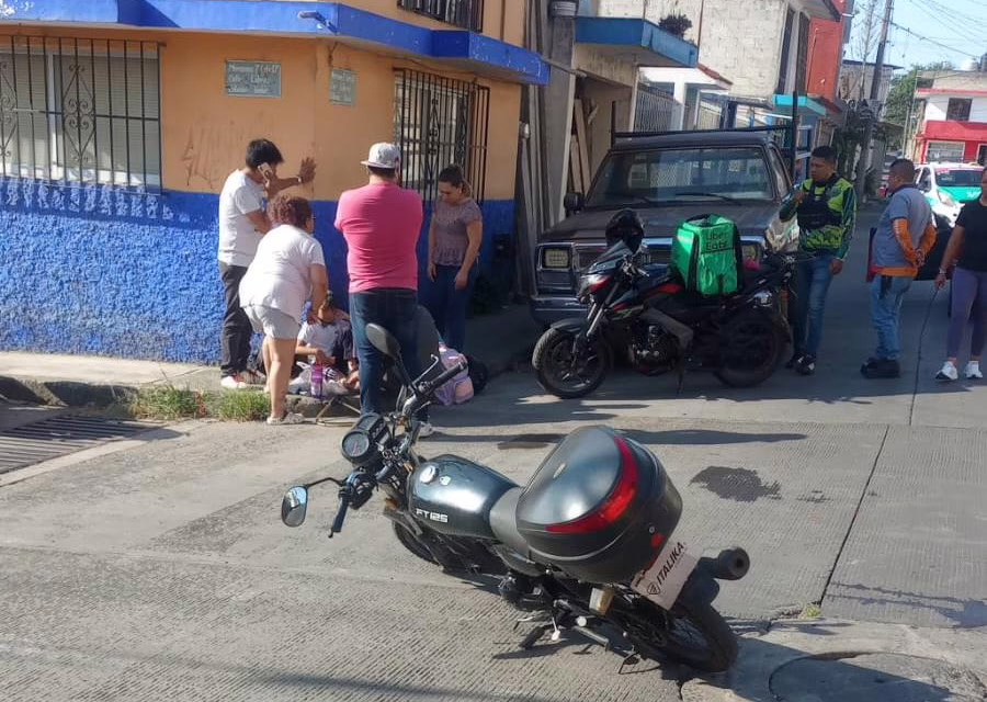 Accidente vial en la colonia Unión deja a una menor de edad lesionada