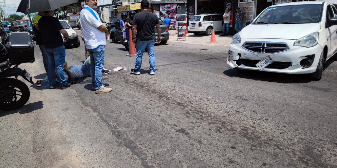 Accidente en la avenida principal de Las Trancas deja un motociclista lesionado