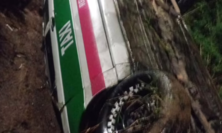 Se voltea taxi de Xalapa en El Castillo