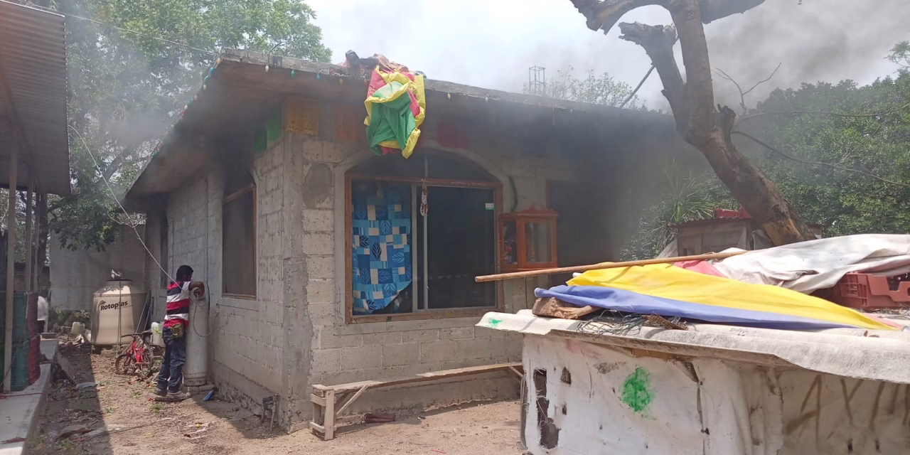 Se registra incendio en vivienda de Cerro Gordo; PC municipal controla la situación