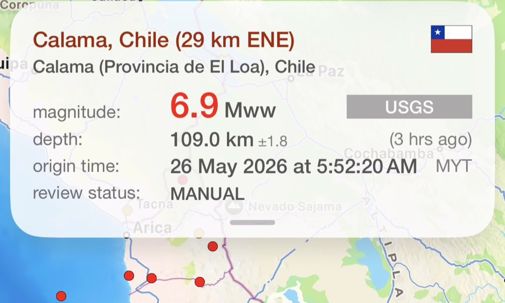 Video:Sismo de 6.9 sacude el norte de Chile y genera alarma