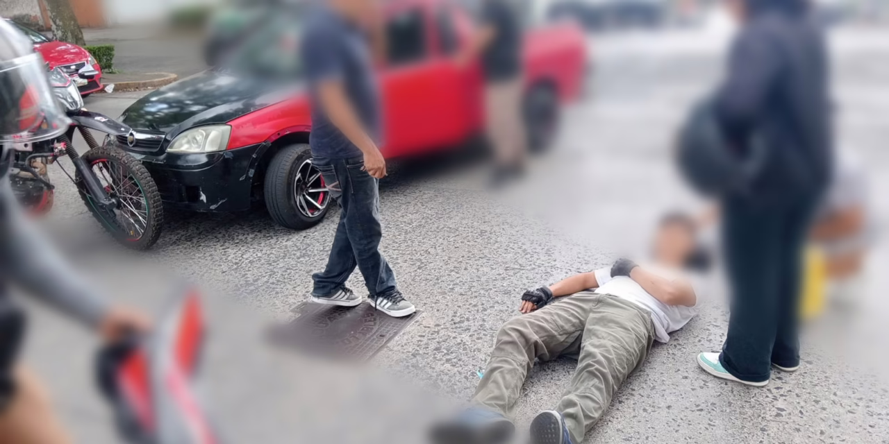 Accidente en la colonia Aguacatal deja un motociclista lesionado