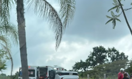 Se registra aparatosa volcadura en el fraccionamiento Terranova; cuerpos de emergencia en el lugar