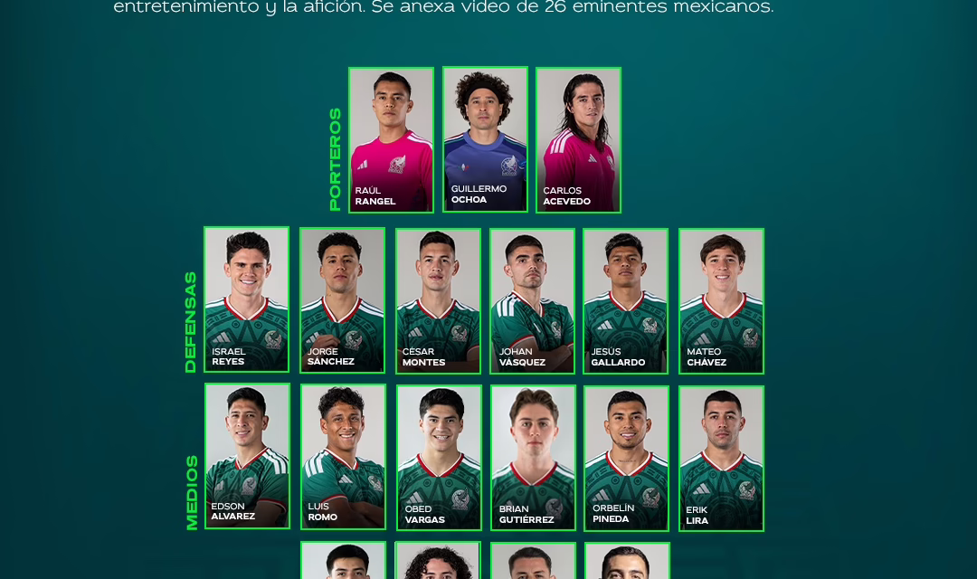 Javier Aguirre da la lista oficial de la Selección de México para el Mundial del 2026