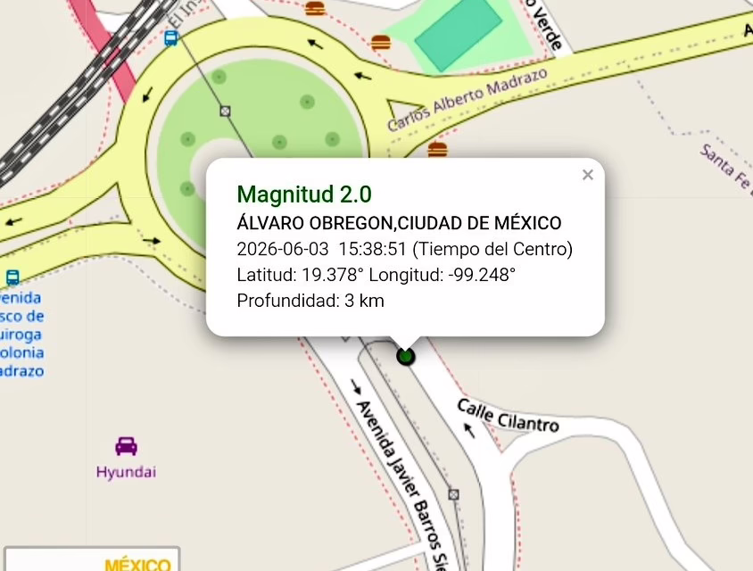 Se registra microsismo en Alcaldía Álvaro Obregón, CDMX