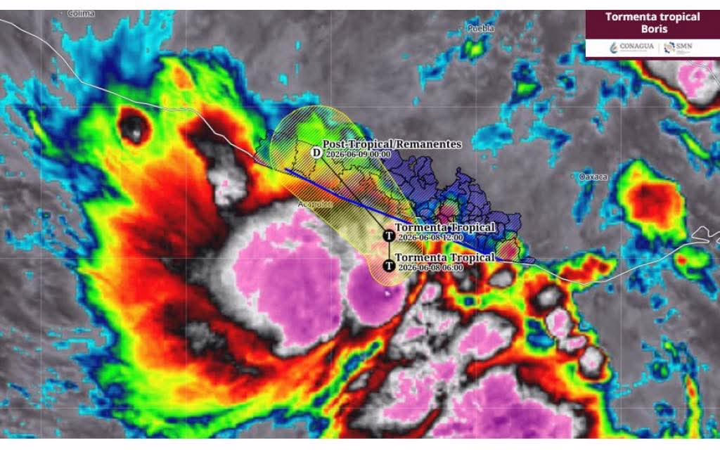 La depresión tropical Dos-E se ha intensificado a tormenta tropical Boris