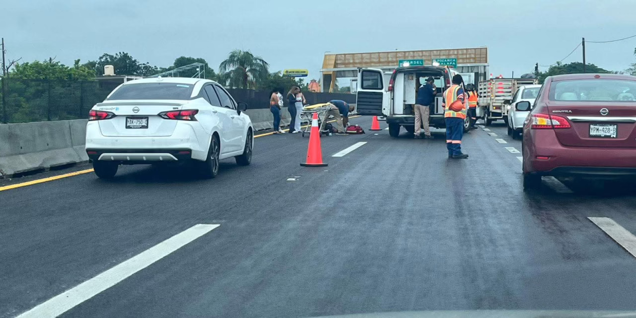 Motociclista lesionado en la carretera Veracruz -Poza Rica a la altura de Cardel