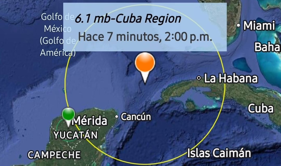 Terremoto de 6.1 sacude región occidental de Cuba