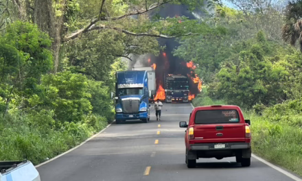 Choque múltiple de unidades de carga colapsa la carretera Cardel – Poza Rica a la altura de Laguna Verde