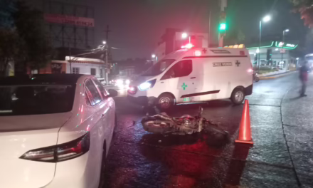 Accidente vial en el centro de Xalapa: Motociclista herido tras choque en Av. 20 de Noviembre