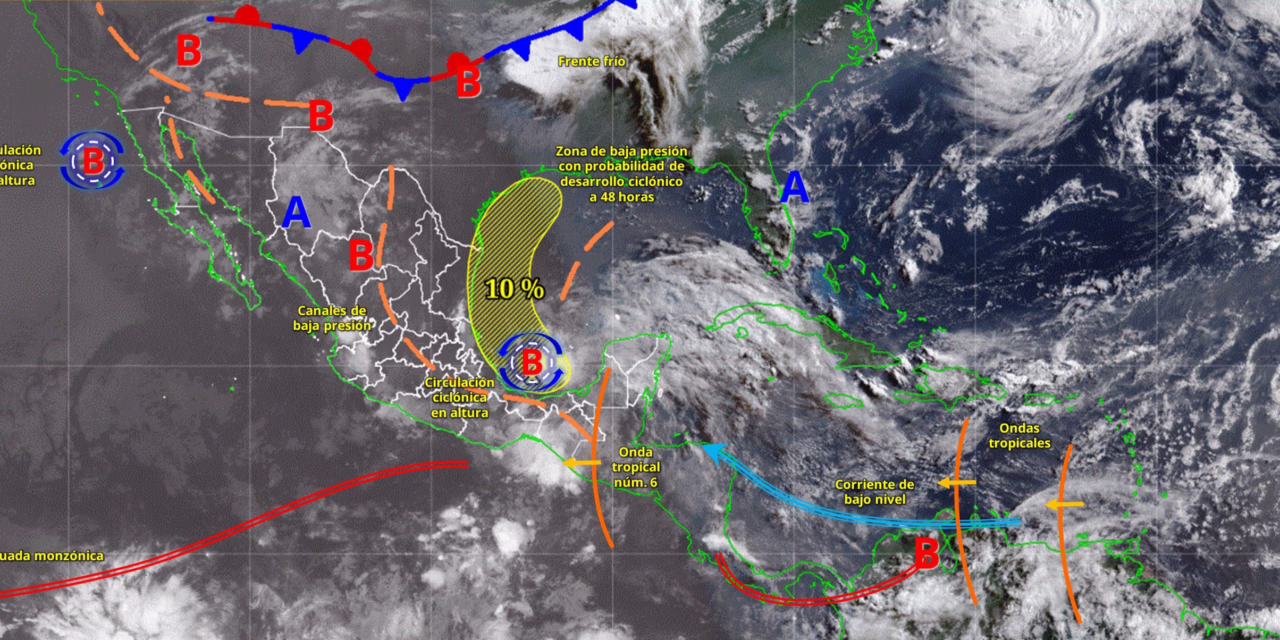 LLUVIAS INTENSAS EN ZONAS DEL OCCIDENTE, ORIENTE Y SURESTE DEL PAÍS, INCLUIDA LA PENÍNSULA DE YUCATÁN