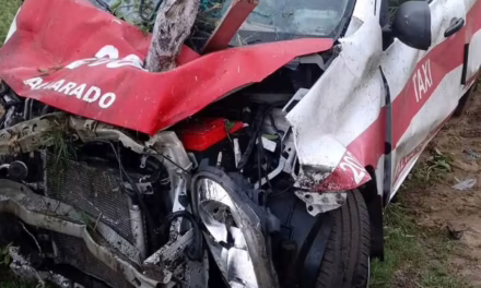 Accidente en la carretera federal 180 deja un lesionado tras salida de camino de un taxi de Alvarado