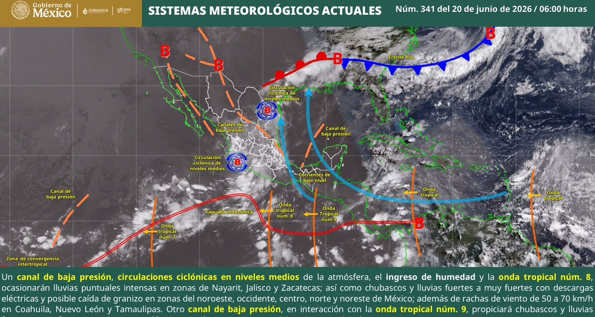 LLUVIAS PUNTUALES INTENSAS EN NAYARIT, JALISCO Y ZACATECAS