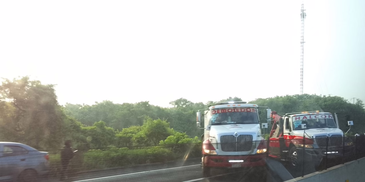 Cierre vial en la carretera Veracruz-Xalapa tras salida de camino de un tractocamión