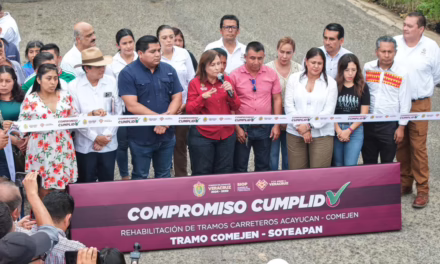 Rocío Nahle le cumple a la Sierra de Soteapan con 24 kilómetros de carretera