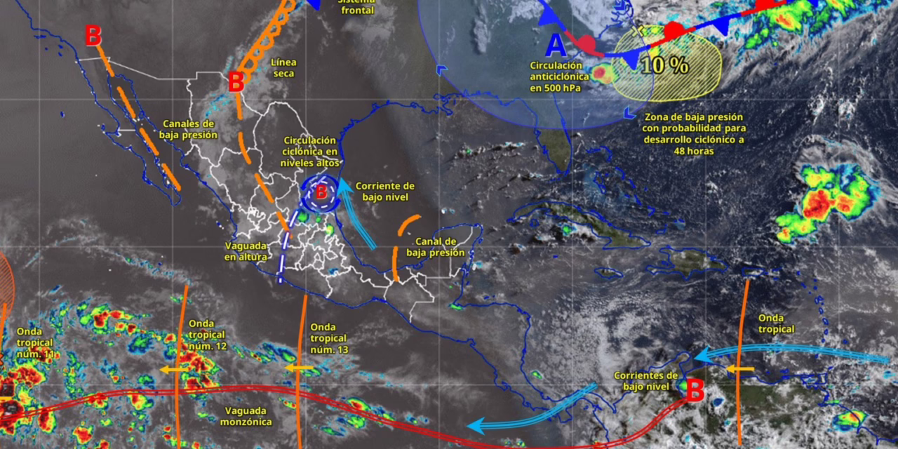 LLUVIAS EN SINALOA, CHIHUAHUA, COAHUILA, DURANGO, JALISCO, COLIMA, MICHOACÁN, GUANAJUATO, ESTADO DE MÉXICO Y OAXACA